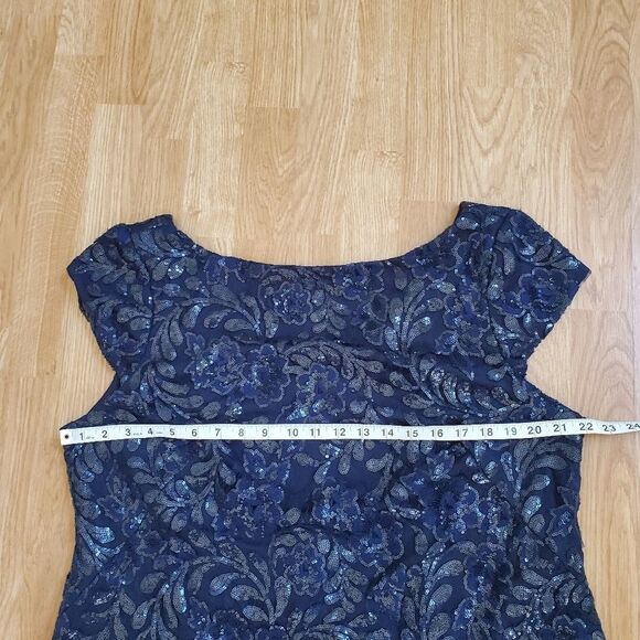 Brianna Lace Column Sequined Gown - Picture 10 of 13